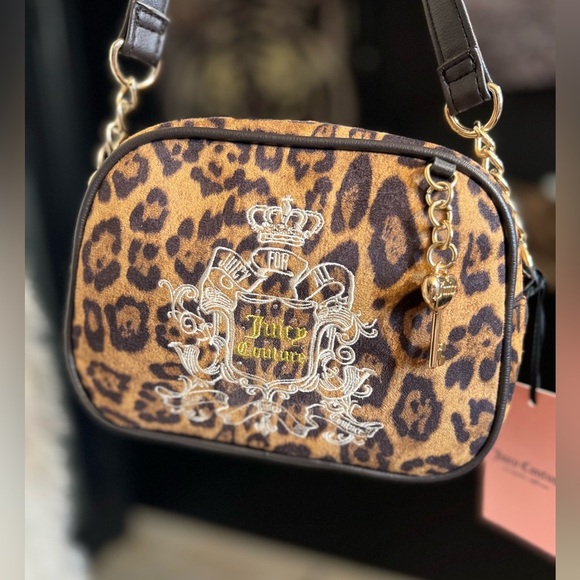🐆JUICY COUTURE VIRAL NATURAL CHOCOLATE LEOPARD JUICY FOR ALL CROSSBODY BAG🐆NWT - Picture 7 of 13